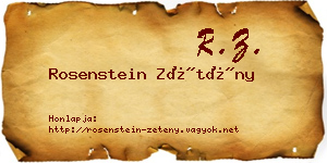 Rosenstein Zétény névjegykártya